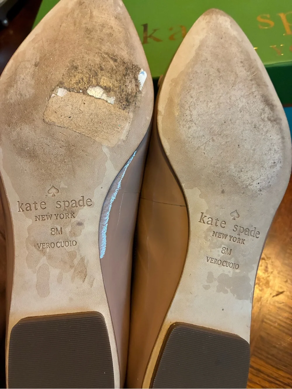Kate Spade New York Women’s Nadia  Ballet Flats Patent Nude